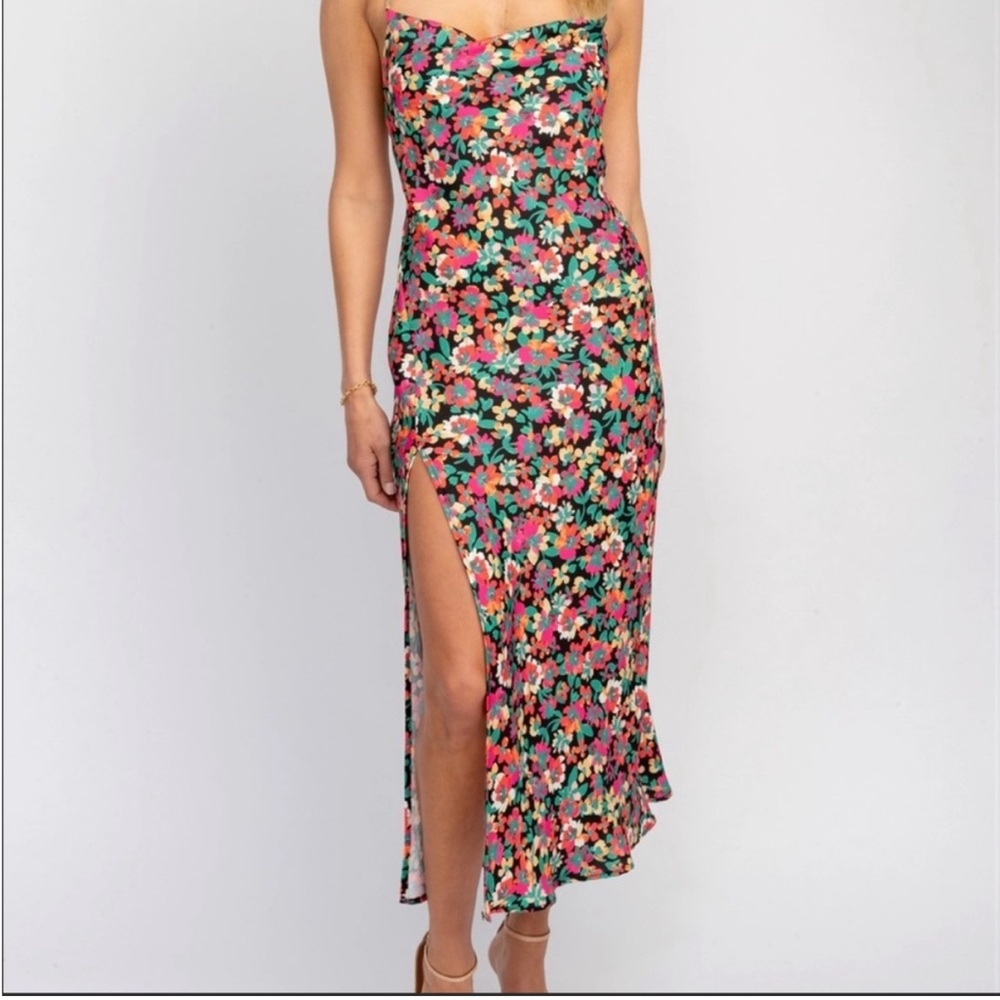 Resa Madison slip dress in Casablanca cowl neck open back midi medium - Picture 2 of 10